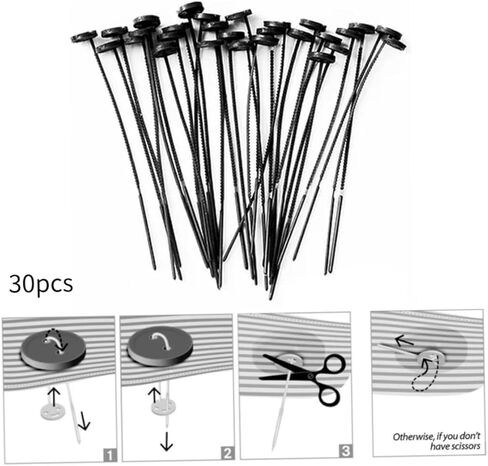 Quick Button Fastening Tool, No-Sew Button Fastening Tool, No-Sew Button (Black, 30 Pieces) Button attacher Tool no sew, standard in Saudi Arabia