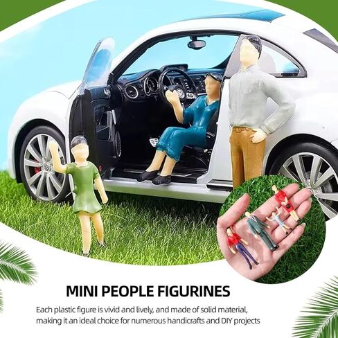 20 Pcs 1:30 Scale Mini People Figurines Painted Miniature Plastic Figures Sitting and Standing Model Trains Architectural Tiny People Figurines for Miniature Scenes Diorama Landscape Decor in Saudi Arabia