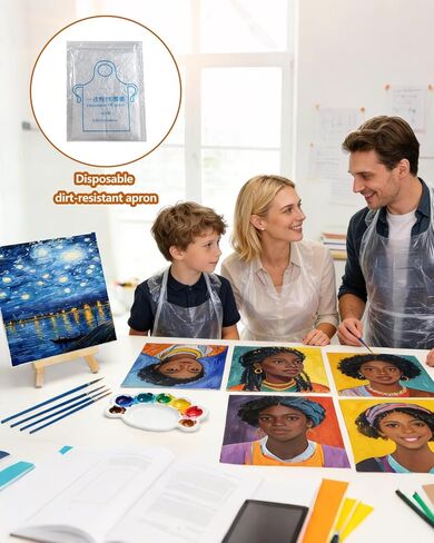 10 Pack Painting Supplies Kit, Acrylic Paint Set with Canvas Boards, Easels, Brushes & Paint Trays, Sip and Paint Art Kit for Party, Craft Class and Group Painting Sets in Saudi Arabia