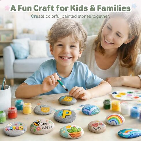 60 PCS Medium-Large 2.05-4.05" Smooth Natural River Rocks for Painting, Mixed Size Flat Painting Rocks for Classroom Projects, Group Crafts & Kids Art Activities in Saudi Arabia