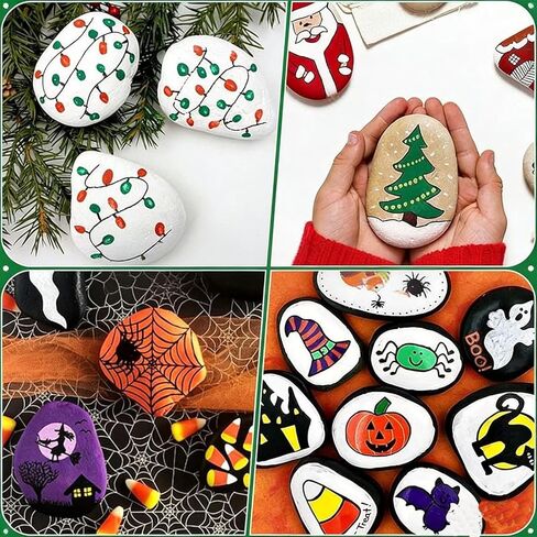 GRUKFE River Rocks for Painting, Natural Smooth Craft Stones, 3-4 Inch, 5 Pack, Kids Adults Art Projects in Saudi Arabia