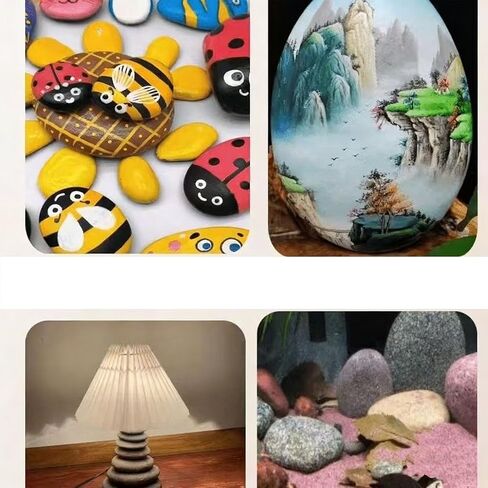 GRUKFE River Rocks for Painting, Natural Smooth Craft Stones, 3-4 Inch, 5 Pack, Kids Adults Art Projects in Saudi Arabia