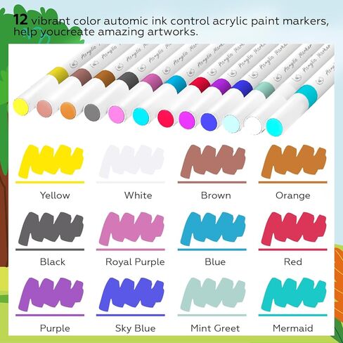 joibabe Magic Foam Texture Painting Kit, 43 - Piece: 28 Sheets 3D Sponge Drawing Paper, 12 Acrylic Markers, 3 Water Brushes, DIY Craft Set for Teens Adults, Christmas/Birthday Gift in Saudi Arabia