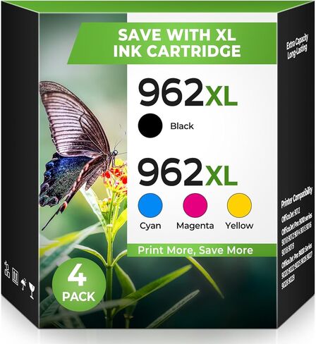 خراطيش حبر 962XL لـ OfficeJet Pro 9010 9020 9015 9018 9025 متوافقة مع خراطيش الحبر HP 962XL Combo Pack 962 استبدال الحبر لطابعة Office Jet Pro 9015 9010 9020 9018 9025 9012 (4 عبوات) in Kuwait