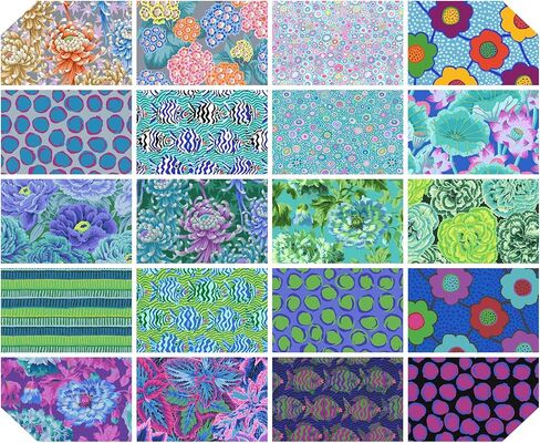رائع - حزمة سحرية مقاس 10 بوصات لشهر أغسطس 2025 (42 قطعة) من Kaffe Fassett Collective for FreeSpirit in Kuwait