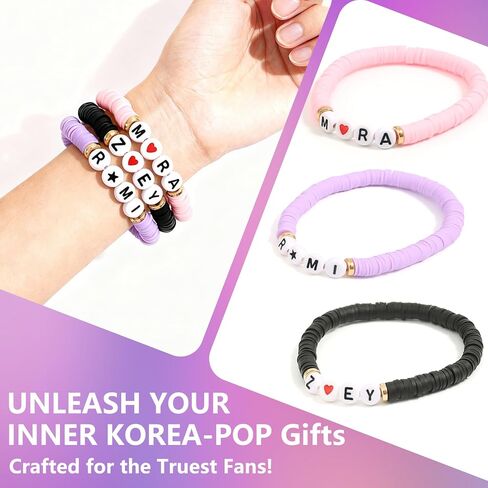 for Korea-Pop Merch Bracelets Inspired Bracelets,9PCS Stackable Stretch Bracelets for Korea-Pop Stuff Fans Cosplay Outfit Gifts Accessories Jewelry Birthday Christmas in Saudi Arabia