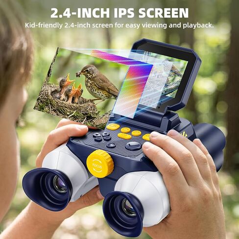 VisionX Kids binoculars with Night Vision Camera, 48MP FHD Digital Binoculars with 2.4" IPS Screen & 8GB SD Card, STEM Outdoor Adventure Toys with 20 Games, Birthday Gifts for 4-12 Year Old Boys Girls in Saudi Arabia