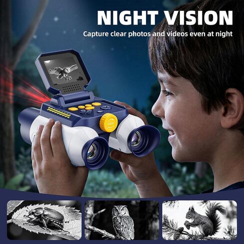 VisionX Kids binoculars with Night Vision Camera, 48MP FHD Digital Binoculars with 2.4" IPS Screen & 8GB SD Card, STEM Outdoor Adventure Toys with 20 Games, Birthday Gifts for 4-12 Year Old Boys Girls in Saudi Arabia