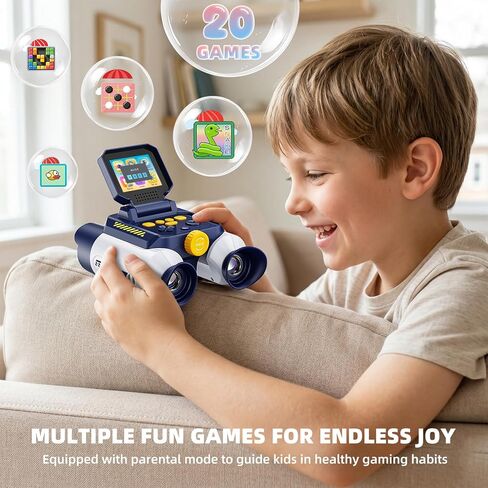 VisionX Kids binoculars with Night Vision Camera, 48MP FHD Digital Binoculars with 2.4" IPS Screen & 8GB SD Card, STEM Outdoor Adventure Toys with 20 Games, Birthday Gifts for 4-12 Year Old Boys Girls in Saudi Arabia