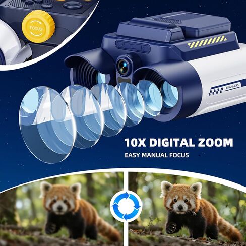 VisionX Kids binoculars with Night Vision Camera, 48MP FHD Digital Binoculars with 2.4" IPS Screen & 8GB SD Card, STEM Outdoor Adventure Toys with 20 Games, Birthday Gifts for 4-12 Year Old Boys Girls in Saudi Arabia