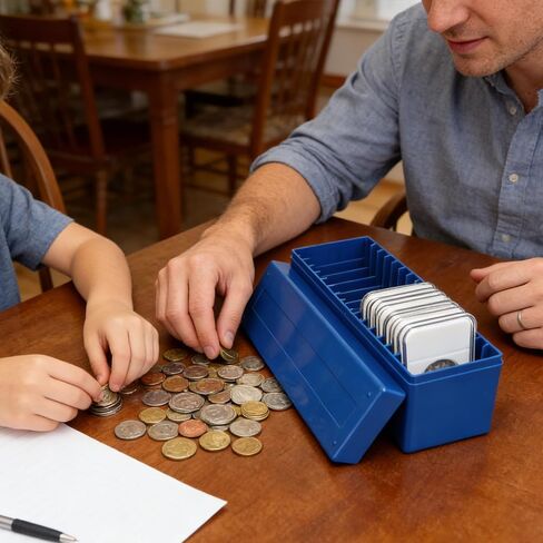 6 Pack Coin Slab Storage Box, Plastic 20 Slot Holder Case for Graded Coins - Collector Storage Supplies (Blue) in Saudi Arabia