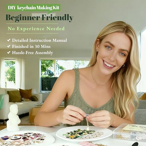 مجموعة صنع سلسلة المفاتيح DIY من Kupor - حليات المينا الذهبية المتنوعة، صندوق تخزين، تعليمات، صنع سريع لمدة 30 دقيقة، حليات الحقائب وسلسلة المفاتيح، صديقة للبيئة، لمحبي الحرف اليدوية، هدية مثالية لأي مهرجان in Kuwait