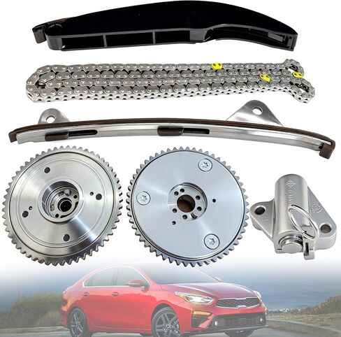24350-2E700 مجموعة سلسلة التوقيت مع ترس VVT متوافق مع 2017-2020 Hyundai Elantra، 2018-2021 Kona، 2019-2021 Veloster، 2017-2022 Kia Forte/Forte5 2.0L استبدال # 243212E010 24321-2E010 in Kuwait