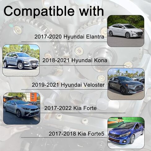 24350-2E700 مجموعة سلسلة التوقيت مع ترس VVT متوافق مع 2017-2020 Hyundai Elantra، 2018-2021 Kona، 2019-2021 Veloster، 2017-2022 Kia Forte/Forte5 2.0L استبدال # 243212E010 24321-2E010 in Kuwait