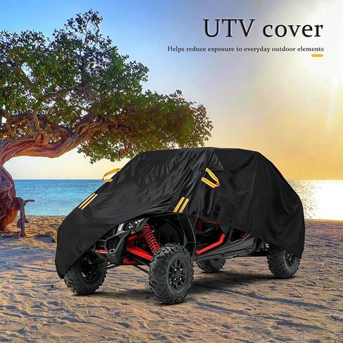 غطاء UTV لجهاز Polaris RZR Pro R Sport 2022-2026، غطاء جنبًا إلى جنب مع مقاس قابل للتعديل، وحاشية مرنة وأشرطة آمنة للتخزين الداخلي والخارجي in Kuwait
