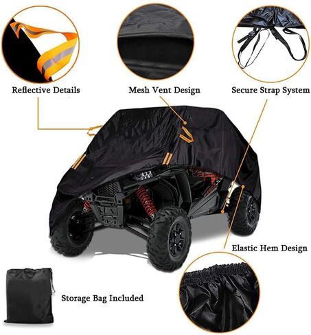غطاء UTV لجهاز Polaris RZR Pro R Sport 2022-2026، غطاء جنبًا إلى جنب مع مقاس قابل للتعديل، وحاشية مرنة وأشرطة آمنة للتخزين الداخلي والخارجي in Kuwait