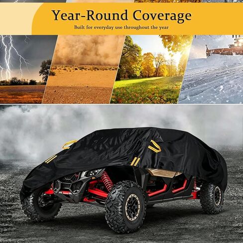 غطاء UTV لجهاز Polaris RZR Pro R Sport 2022-2026، غطاء جنبًا إلى جنب مع مقاس قابل للتعديل، وحاشية مرنة وأشرطة آمنة للتخزين الداخلي والخارجي in Kuwait