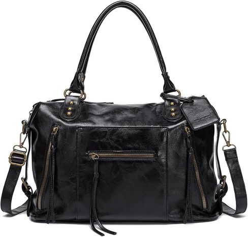 Vegan Leather City Tote Bag for Women, Vintage Y2K Purse, Large Shoulder Handbag with Zipper, Crossbody Hobo Bags in Kuwait
