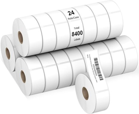 12Rolls Compatible 1-1/8" x 3-1/2" Direct Thermal Labels for DYMO 30252 –, 4200Pcs – Address, Barcode & Postage Labels for DYMO 450, 4XL, Rollo, Zebra Desktop Printers in Saudi Arabia