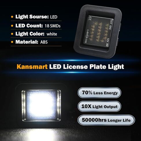 KanSmart ضوء لوحة ترخيص LED متوافق مع 2015-2020 F150 ملحقات علامة مصباح لوحة ترخيص مصباح عدسة الدخان in Kuwait