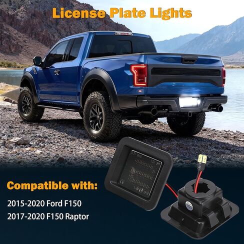 KanSmart ضوء لوحة ترخيص LED متوافق مع 2015-2020 F150 ملحقات علامة مصباح لوحة ترخيص مصباح عدسة الدخان in Kuwait