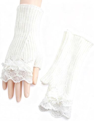 2 PCS Women Arm Warmers, Fashion Knitted Fingerless Gloves, Short Warmers for Driving, Typing and Daily Use 8.26 * 3.14 in in Saudi Arabia