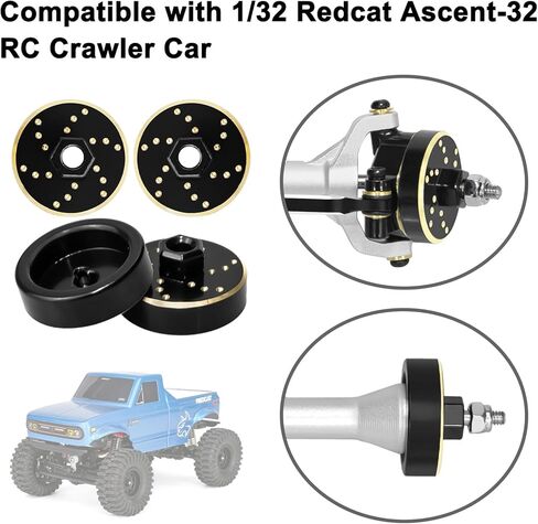 4PCS Brass Wheel Weights Upgrades Wheel Hex Hub Adapter Brass Counterweight for 1/32 Redcat Ascent-32 Upgrades in Saudi Arabia