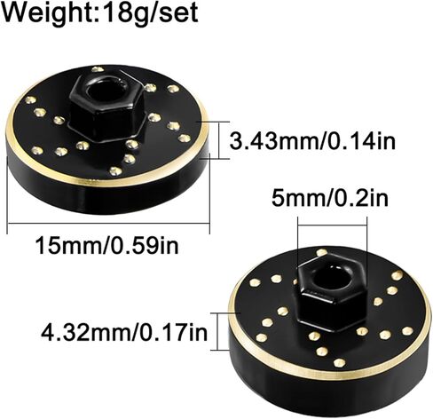 4PCS Brass Wheel Weights Upgrades Wheel Hex Hub Adapter Brass Counterweight for 1/32 Redcat Ascent-32 Upgrades in Saudi Arabia