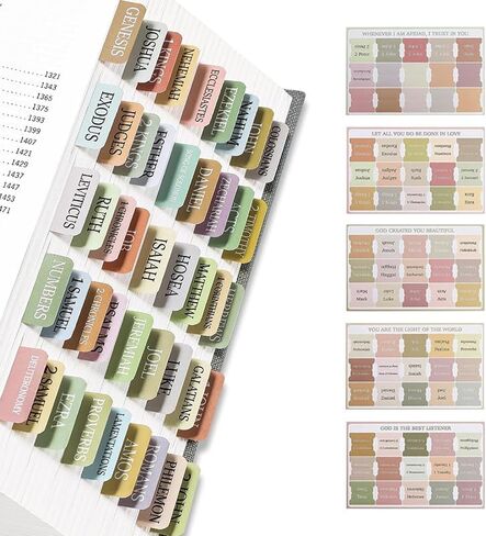 150 Laminated Bible Tabs, Large Print, Resettable Bible Index Tabs, Boho Bible Study Accessories in Kuwait