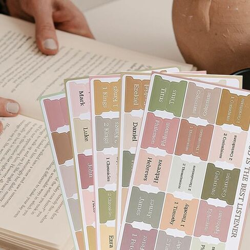 150 Laminated Bible Tabs, Large Print, Resettable Bible Index Tabs, Boho Bible Study Accessories in Kuwait