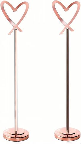 2 Pcs Table Number Holders 4 Inch Place Card Holders Picture Holder for Wedding Party Restaurant Rose Gold in Saudi Arabia
