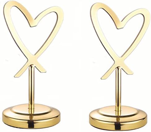 2 Pcs Table Number Holders 4 Inch Place Card Holders Picture Holder for Wedding Party Restaurant Rose Gold in Saudi Arabia