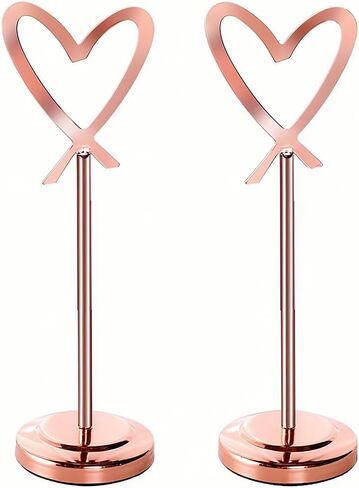 2 Pcs Table Number Holders 4 Inch Place Card Holders Picture Holder for Wedding Party Restaurant Rose Gold in Saudi Arabia