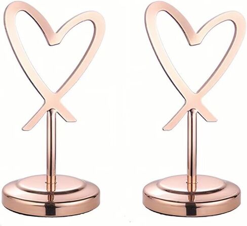 2 Pcs Table Number Holders 4 Inch Place Card Holders Picture Holder for Wedding Party Restaurant Rose Gold in Saudi Arabia