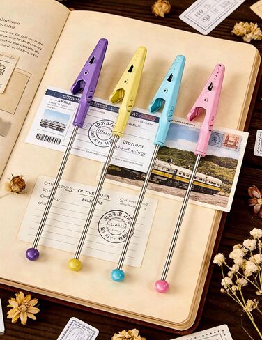 4 Pcs Stochastic Alligator Clip, Multicolour Metal Note Clip Long-Tailed Clamp, Craft Clips for Crafts/DIY Enthusiasts in Saudi Arabia