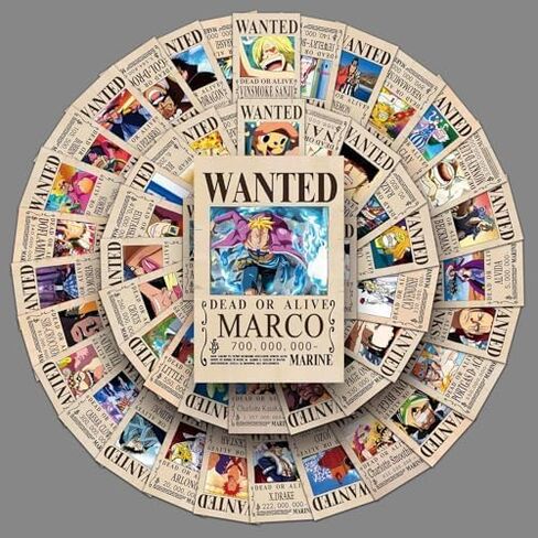 100Pcs for One Piece Wanted Poster Stickers, Cute Vinyl Waterproof Pirate Manga Sticker for Notebook, Water Bottles, Laptop, Skateboards, Luggage, Phone Suitcase, Guitar. in Saudi Arabia