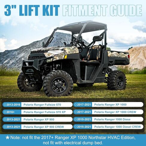 طقم رفع UTV Ranger 3 بوصة، 3 بوصة طقم رفع قوس أمامي وخلفي لبولاريس رينجر بالحجم الكامل 570/الحجم الكامل 570 XP/XP 900/XP 900 CREW/XP 1000/XP 1000 CREW/1000 ديزل/1000 ديزل CREW 2013-2021 in Kuwait