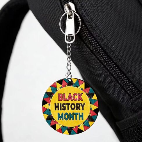 Juneteenth التاريخ الأسود سلاسل المفاتيح الفنية الخشبية الزينة، DIY فارغة Juneteenth موضوع Keychian لوازم الحفلات تفضل، يوم الحرية عطلة سلاسل خشبية Pedants، مجموعة من 24 التهم in Kuwait