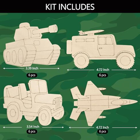 Army Party Favors 24 Pcs Camo Wooden Painting Kits Camo Birthday Party Decorations Camo Military Party Favors Thank You Gifts Army Military Birthday Party Decorations in Saudi Arabia