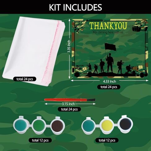Army Party Favors 24 Pcs Camo Wooden Painting Kits Camo Birthday Party Decorations Camo Military Party Favors Thank You Gifts Army Military Birthday Party Decorations in Saudi Arabia