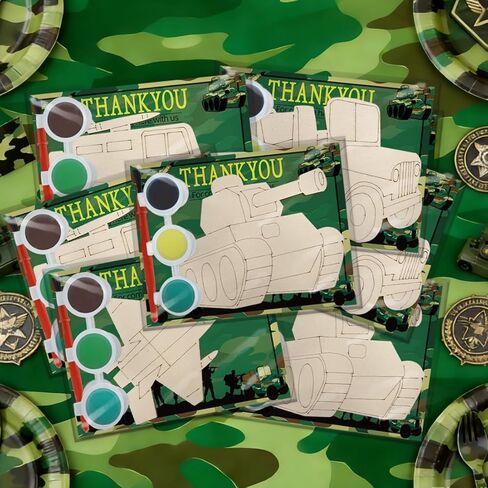Army Party Favors 24 Pcs Camo Wooden Painting Kits Camo Birthday Party Decorations Camo Military Party Favors Thank You Gifts Army Military Birthday Party Decorations in Saudi Arabia