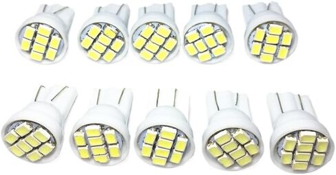 10 قطعة T10 LED W5W مصباح إيقاف السيارة 8 SMD 1210 2825 158 192 168 إسفين لمبة لوحة القيادة مصابيح مؤشر تيار مستمر 12 فولت (أخضر) in Kuwait