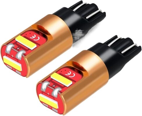 2 قطعة T10 LED لمبات السوبر مشرق W5W WY5W CSP رقائق 1000Lm Canbus أضواء مواقف السيارات مصباح على شكل قبة (أصفر) in Kuwait