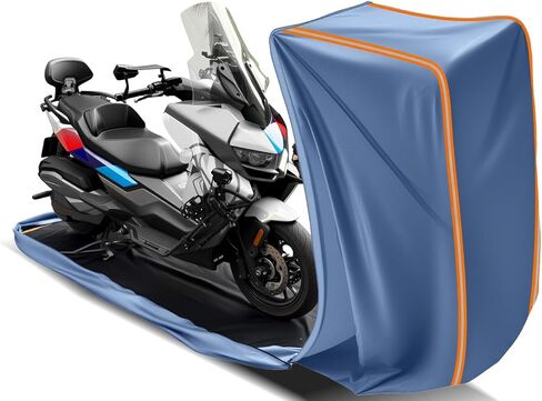 Full Enclosed Motorcycle Cover Waterproof Outdoor/Indoor Storage Waterproof Motorcycle Cover Heavy Duty Fits Cruiser/Dirtbike/Touring Motorcycles Length up to 108" with Reflective Strips in Saudi Arabia