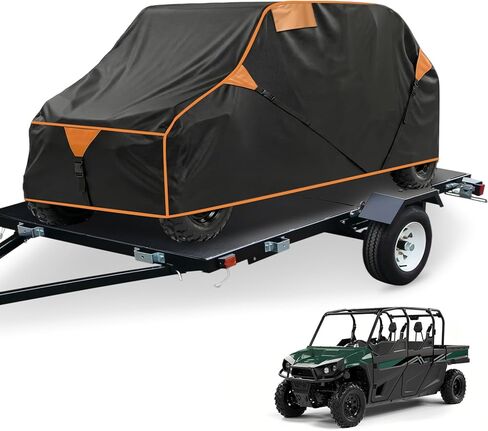 غطاء UTV قابل للمقطورة يناسب Polaris Ranger Crew أو Can-Am Defender MAX وCFMOTO Uforce 1000XL، غطاء UTV قابل للمقطورة للمركبات ذات 4-6 مقاعد مع أشرطة مقاومة للرياح وقاع مرن in Kuwait