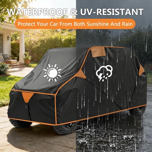 غطاء UTV قابل للمقطورة يناسب Polaris Ranger Crew أو Can-Am Defender MAX وCFMOTO Uforce 1000XL، غطاء UTV قابل للمقطورة للمركبات ذات 4-6 مقاعد مع أشرطة مقاومة للرياح وقاع مرن in Kuwait