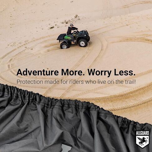 AllGuard Weatherproof Max ATV Cover, Heavy Duty 600D Marine Grade Polyester, Protects from Rain, Snow, Sun, UV & More - Gray/Black (Large - Fits Length: 86" to 96") in Saudi Arabia