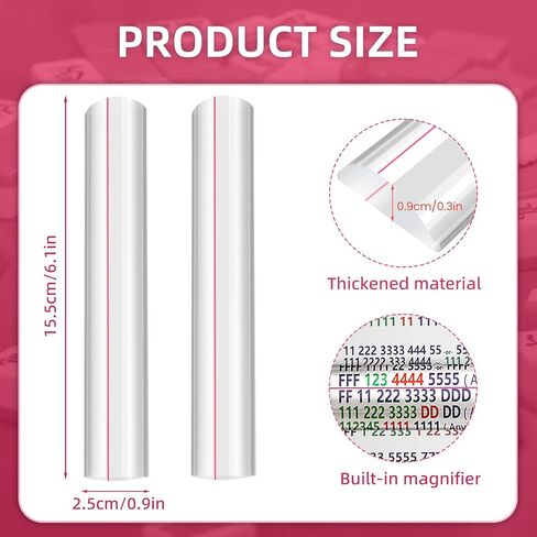 2 Pack Mahjong Line Finder,Mahjong Line Reader for NMJL Card with Guiding Line,Practical Gift for Mahjong Players,Mahjong Essential Accessories Set (Pink) in Saudi Arabia