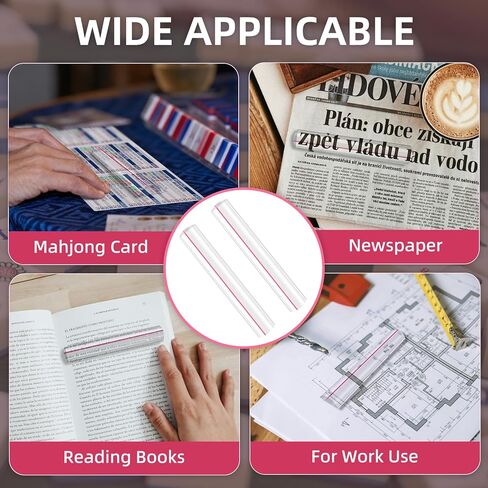 2 Pack Mahjong Line Finder,Mahjong Line Reader for NMJL Card with Guiding Line,Practical Gift for Mahjong Players,Mahjong Essential Accessories Set (Pink) in Saudi Arabia