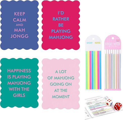 لعبة asix 4 قطع من بطاقات خلط البلاط من Mahjong لخلط وخلط البلاط، مع 320 قطعة من مكتشف خط بطاقة Mahjong، للمبتدئين، مجموعة ملحقات Mah-Jong وهدية للنساء والرجال، للسفر، والحفلات in Kuwait
